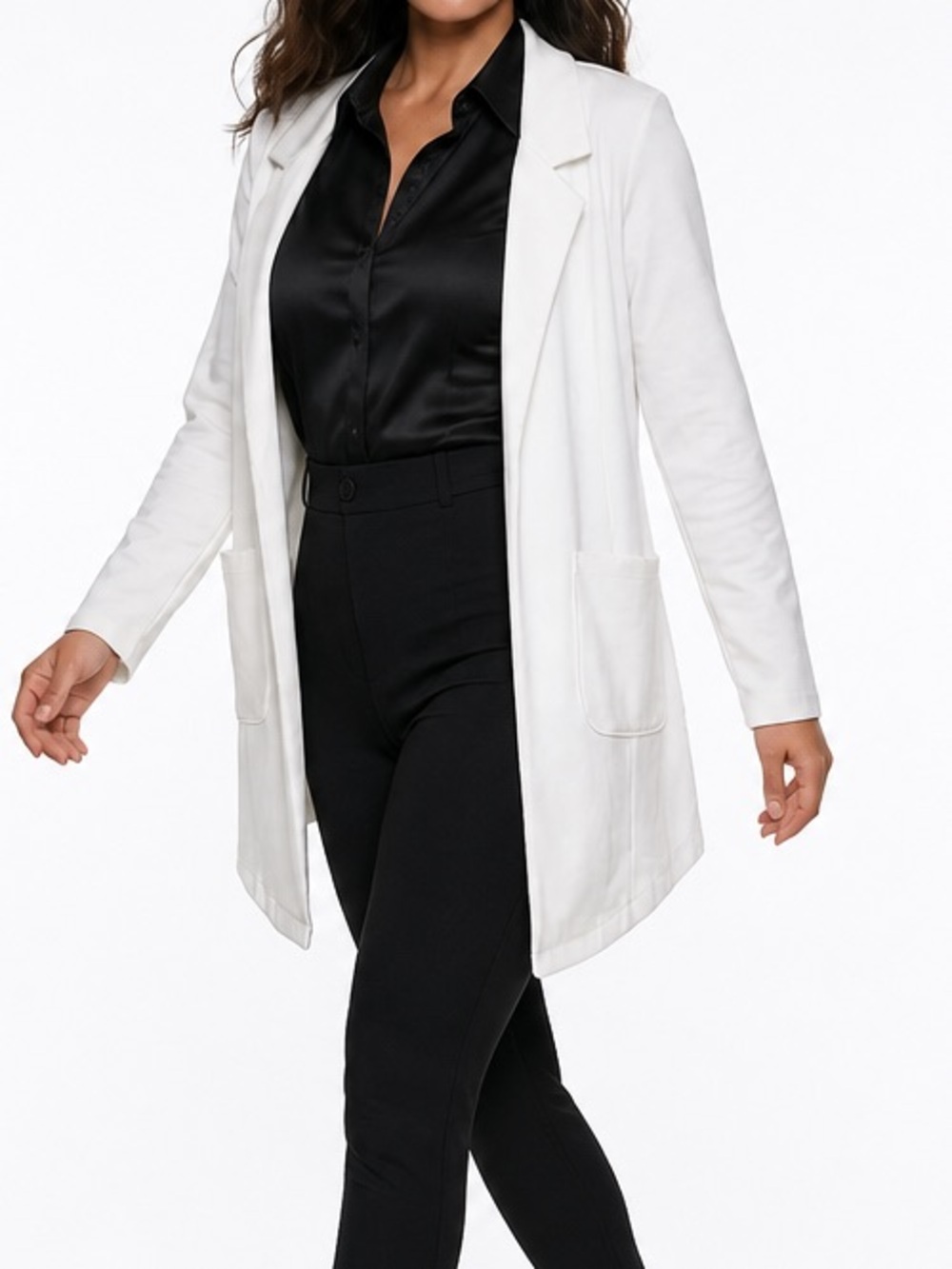 LuLaRoe White Longline Blazer Jacket